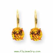 14k 7mm Citrine leverback earring