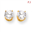 14k 7mm Cubic Zirconia Earrings