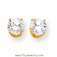 14k 7mm Cubic Zirconia Earrings