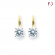 14k 7mm Cubic Zirconia leverback earring