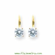 14k 7mm Cubic Zirconia leverback earring