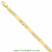 14k 7mm Hand-polished Fancy Link Chain bracelet