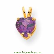 14k 7mm Heart Amethyst pendant