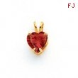 14k 7mm Heart Garnet pendant