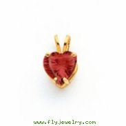 14k 7mm Heart Garnet pendant