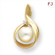 14k 7mm Pearl A Diamond pendant