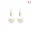 14k 7mm Pearl Leverback Earrings