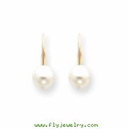 14k 7mm Pearl Leverback Earrings