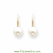 14k 7mm Pearl Leverback Earrings