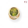 14k 7mm Peridot bezel pendant