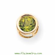 14k 7mm Peridot bezel pendant