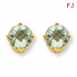 14k 7mm Round Green Amethyst Earring