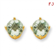 14k 7mm Round Green Amethyst Earring