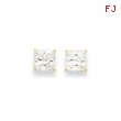 14k 7mm Square CZ Post Earrings