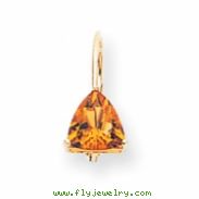 14k 7mm Trillion Citrine leverback earring