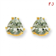 14k 7mm Trillion Green Amethyst Earring