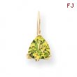 14k 7mm Trillion Peridot leverback earring