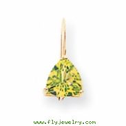 14k 7mm Trillion Peridot leverback earring
