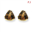 14k 7mm Trillion Smokey Quartz Earring