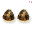 14k 7mm Trillion Smokey Quartz Earring