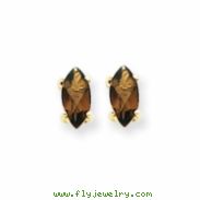 14k 7x3.5 Marquise Smokey Quartz Earring