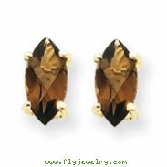 14k 7x3.5 Marquise Smokey Quartz Earring