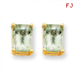 14k 7x5 Emerald Green Amethyst Earring