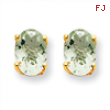 14k 7x5 Oval Green Amethyst Earring