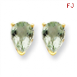 14k 7x5 Pear Green Amethyst Earring