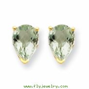 14k 7x5 Pear Green Amethyst Earring