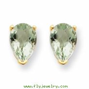 14k 7x5 Pear Green Amethyst Earring