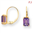 14k 7x5mm Emerald Cut Amethyst earring