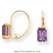 14k 7x5mm Emerald Cut Amethyst earring