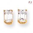 14k 7x5mm Emerald Cut Cubic Zirconia earring