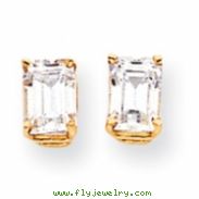 14k 7x5mm Emerald Cut Cubic Zirconia earring