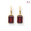 14k 7x5mm Emerald Cut Garnet earring