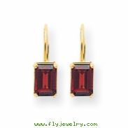 14k 7x5mm Emerald Cut Garnet earring