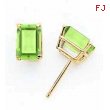 14k 7x5mm Emerald Cut Peridot earring