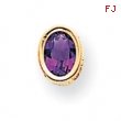 14k 7x5mm Oval Amethyst bezel pendant