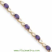 14k 7x5mm Oval Amethyst bracelet