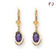 14k 7x5mm Oval Amethyst leverback earring