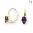 14k 7x5mm Oval Amethyst leverback earring