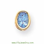 14k 7x5mm Oval Blue Topaz bezel pendant