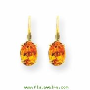 14k 7x5mm Oval Citrine leverback earring