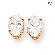 14k 7x5mm Oval Cubic Zirconia earring