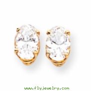 14k 7x5mm Oval Cubic Zirconia earring