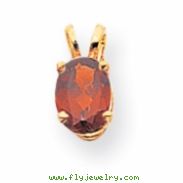 14k 7x5mm Oval Garnet pendant