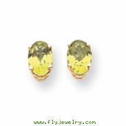 14k 7x5mm Oval Peridot earring