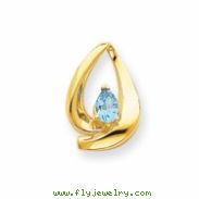 14k 7x5mm Pear Blue Topaz slide