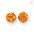 14k 7x7mm Cushion Citrine Checker earring